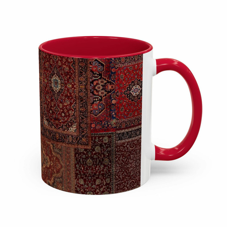 ماگ مدل دسته رنگی طرح فرش