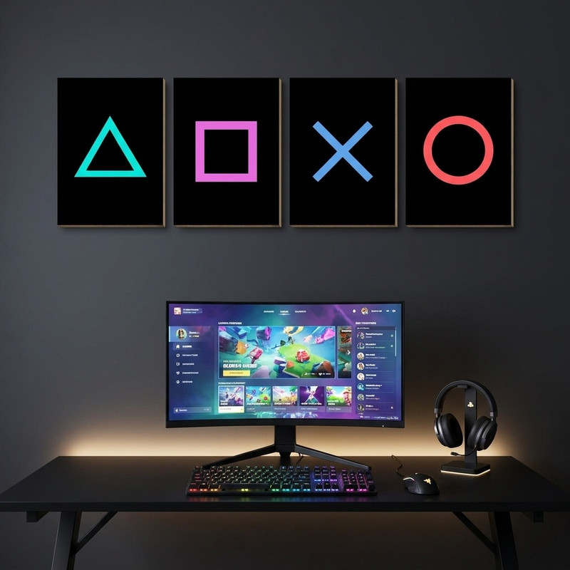 تابلو شاسی 4تکه طرح بازی مدل game decor
