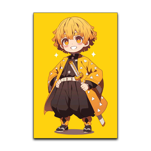 تابلو شاسی گوفی مدل زنیتسو گوگولی دیمن اسلیر انیمه شیطان کش Zenitsu Demon Slayer Anime کد SOLO21
