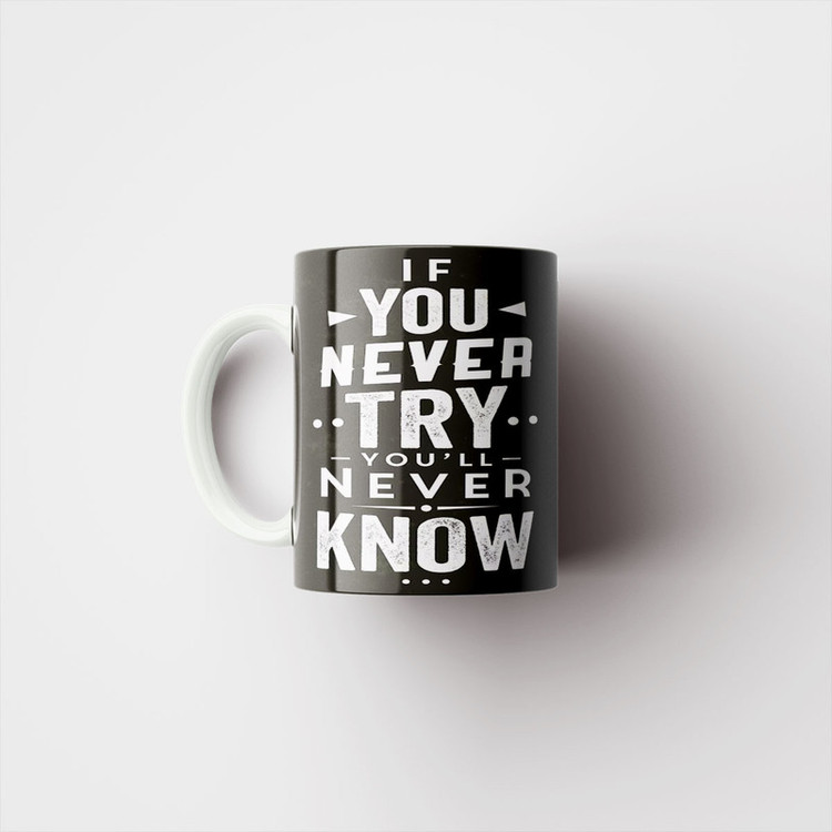 فاکس شاپ ماگ پاد آفرین طرح جمله انگیزشی You never try کد 2004