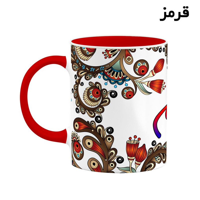 فاکس شاپ ماگ کاکتی مدل اسم اعظم طرح سنتی گل و بته کد mgh43652