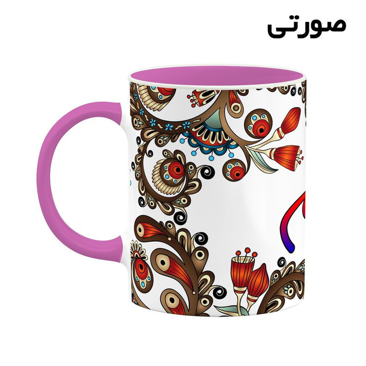 فاکس شاپ ماگ کاکتی مدل اسم اعظم طرح سنتی گل و بته کد mgh43652