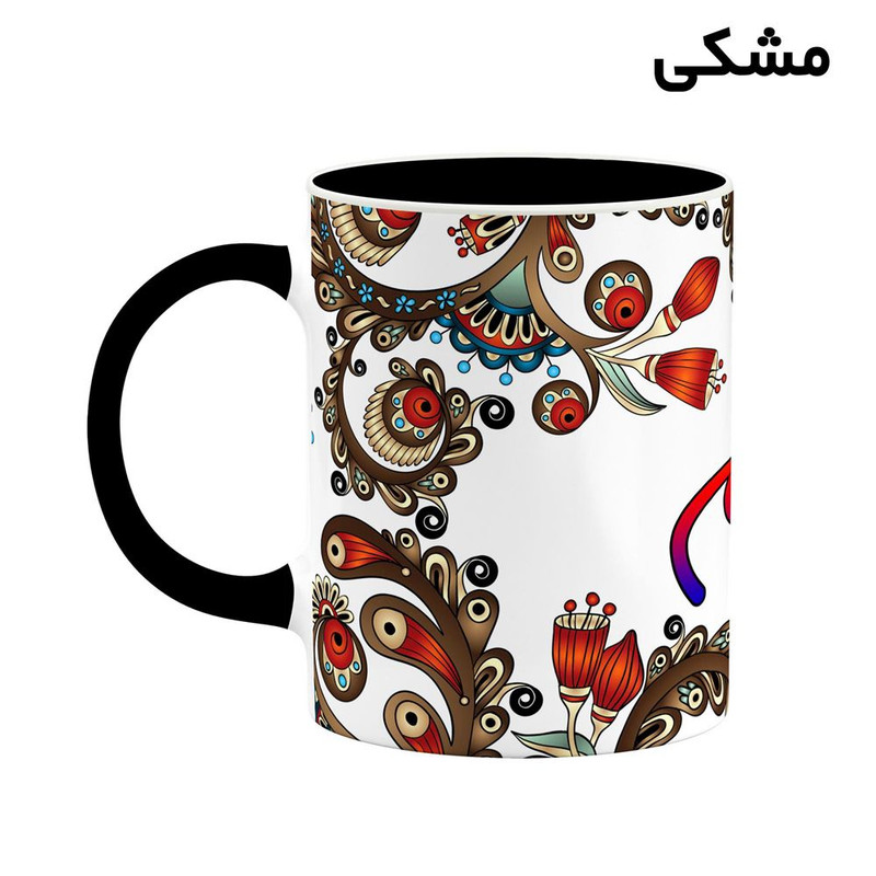 فاکس شاپ ماگ کاکتی مدل اسم اعظم طرح سنتی گل و بته کد mgh43652