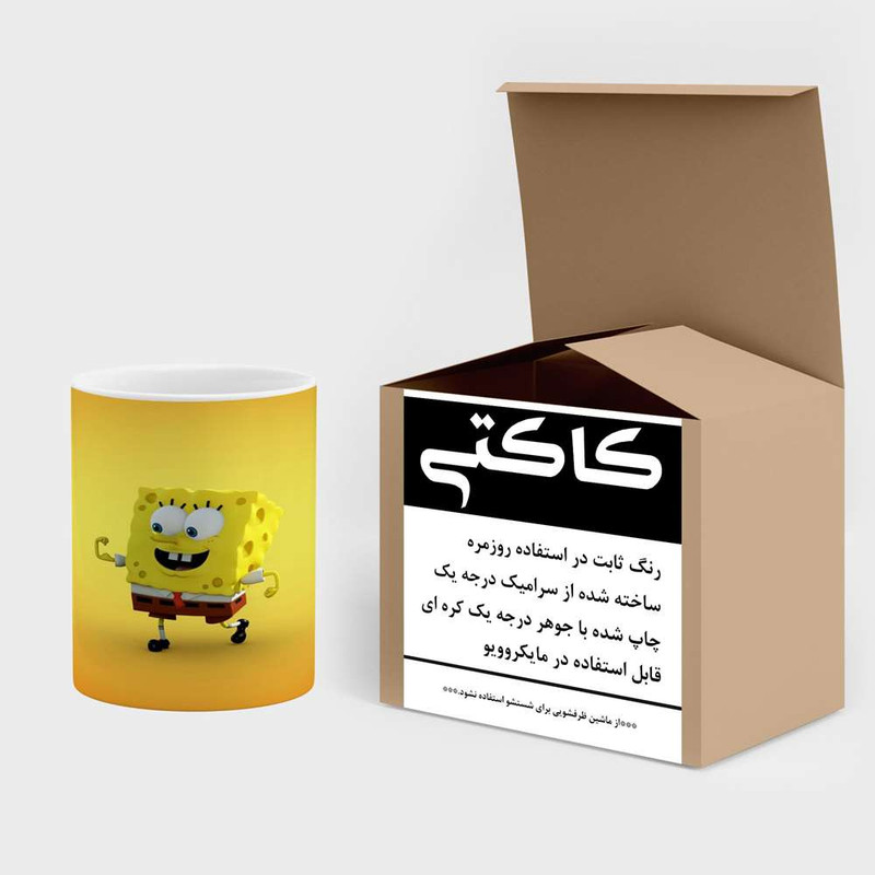 فاکس شاپ ماگ کاکتی مدل کارتون باب اسفنجی کد mgh23499
