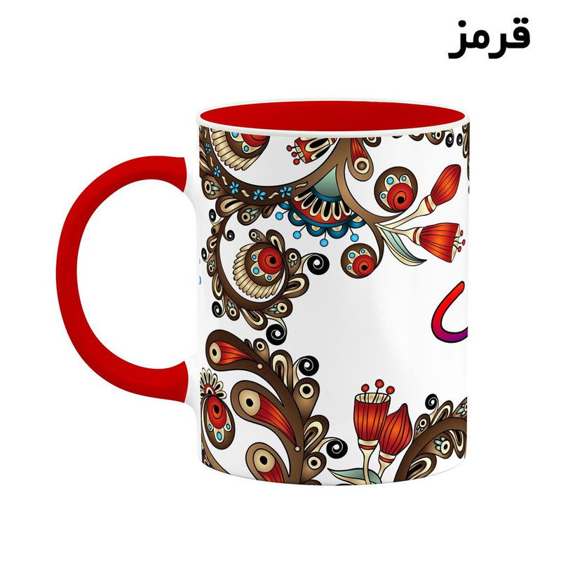 فاکس شاپ ماگ کاکتی مدل اسم اتابک طرح سنتی گل و بته کد mgh43262