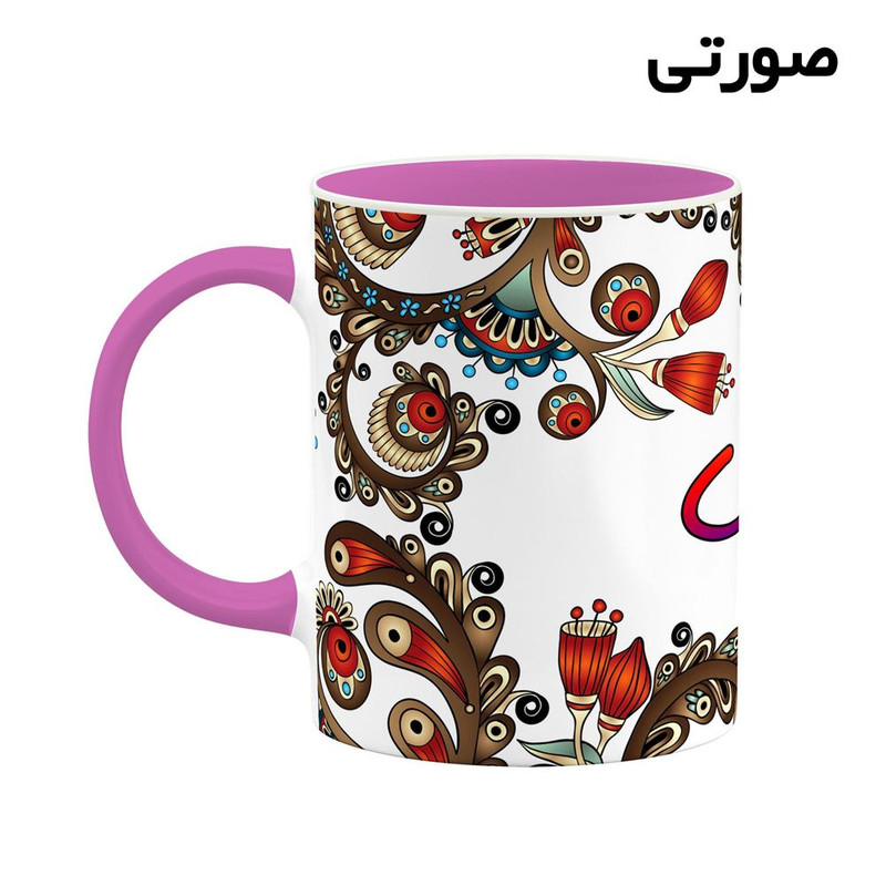 فاکس شاپ ماگ کاکتی مدل اسم اتابک طرح سنتی گل و بته کد mgh43262