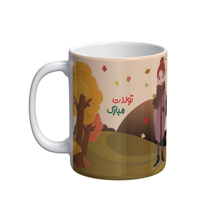 فاکس شاپ ماگ شادیت طرح دختر پاییزی کد 144