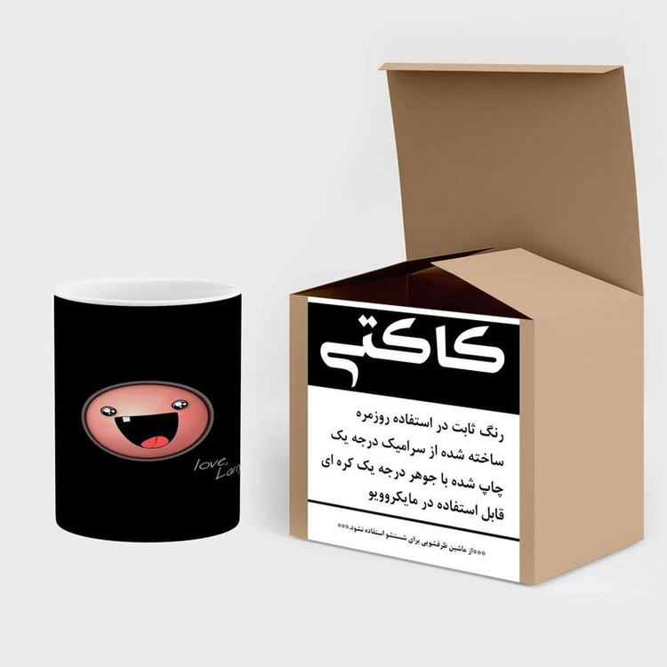 فاکس شاپ ماگ کاکتی مدل زمینه مشکی فانتزی کد mgh19133