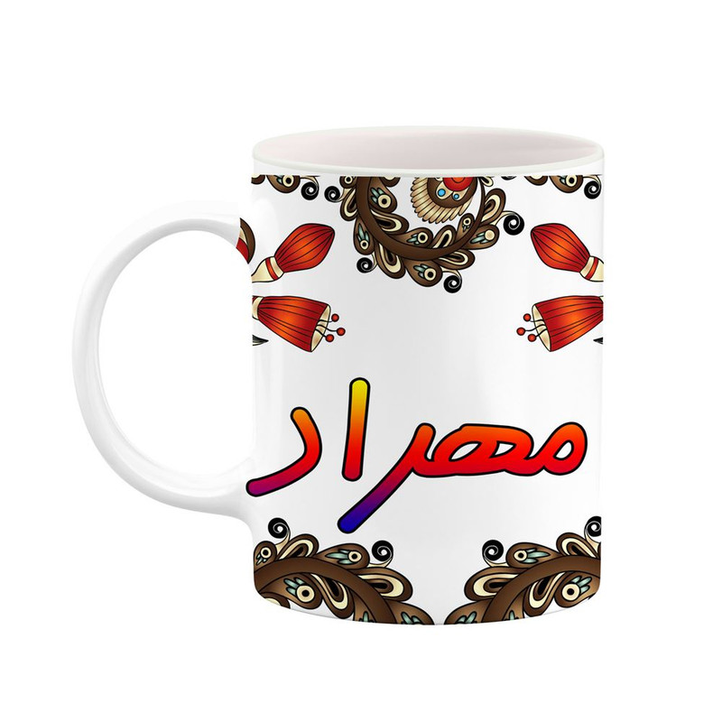 فاکس شاپ ماگ کاکتی مدل اسم مهراد طرح سنتی گل و بته کد mgh47720