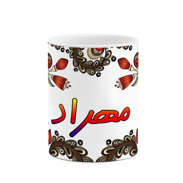 فاکس شاپ ماگ کاکتی مدل اسم مهراد طرح سنتی گل و بته کد mgh47720