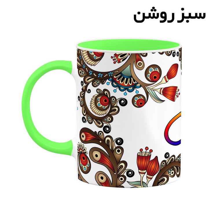 فاکس شاپ ماگ کاکتی مدل اسم دانش طرح سنتی گل و بته کد mgh44946