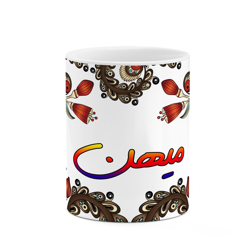 فاکس شاپ ماگ کاکتی مدل اسم میهن طرح سنتی گل و بته کد mgh47890