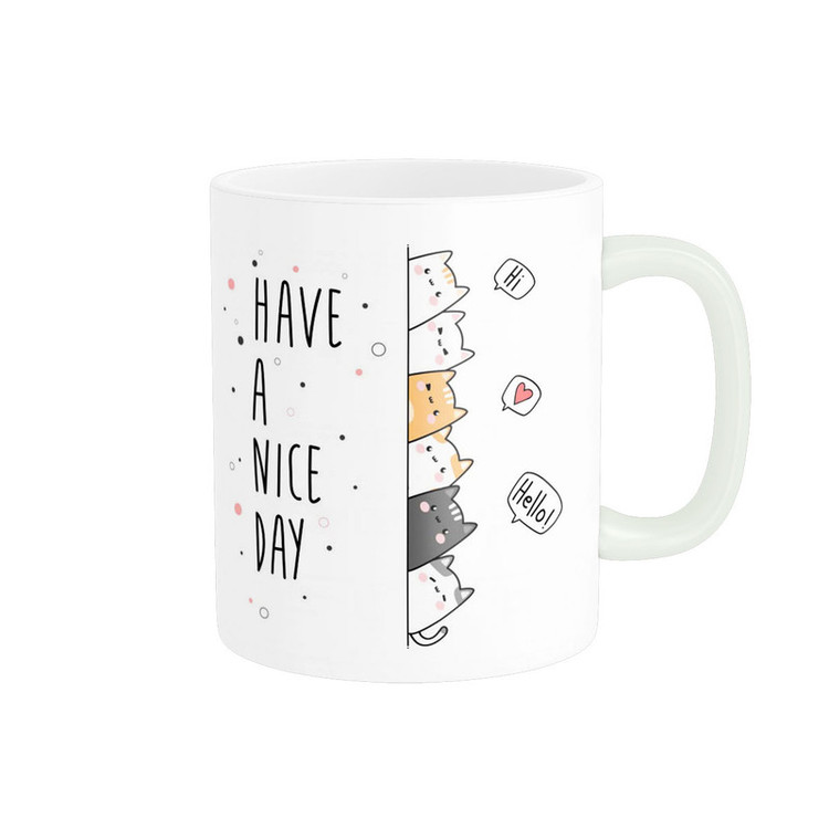فاکس شاپ ماگ پاد آفرین مدل have a nice day فانتزی کیوت گربه بامزه کد 609