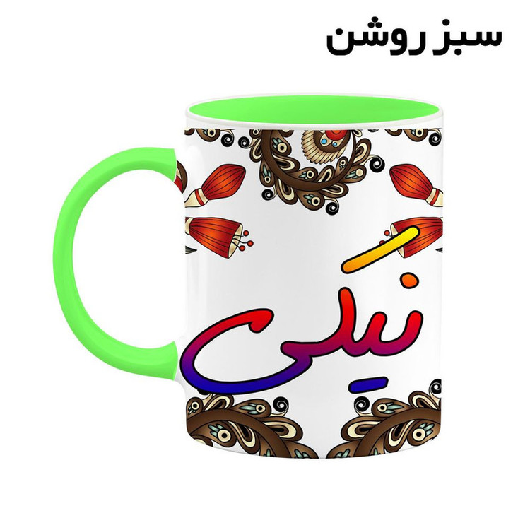 فاکس شاپ ماگ کاکتی مدل اسم نیکی طرح سنتی گل و بته کد mgh48169