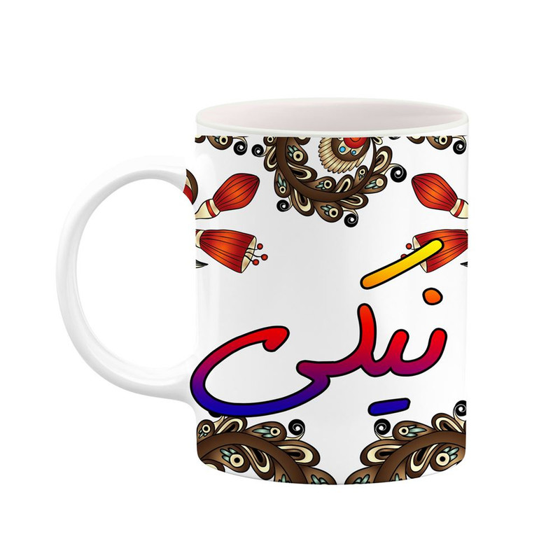 فاکس شاپ ماگ کاکتی مدل اسم نیکی طرح سنتی گل و بته کد mgh48169