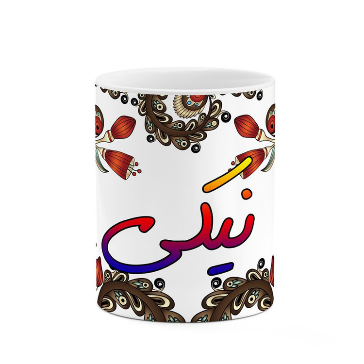 فاکس شاپ ماگ کاکتی مدل اسم نیکی طرح سنتی گل و بته کد mgh48169