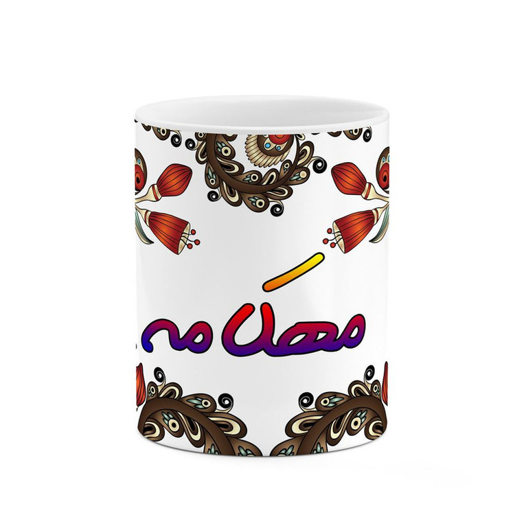 فاکس شاپ ماگ کاکتی مدل اسم مهکامه طرح سنتی گل و بته کد mgh47803