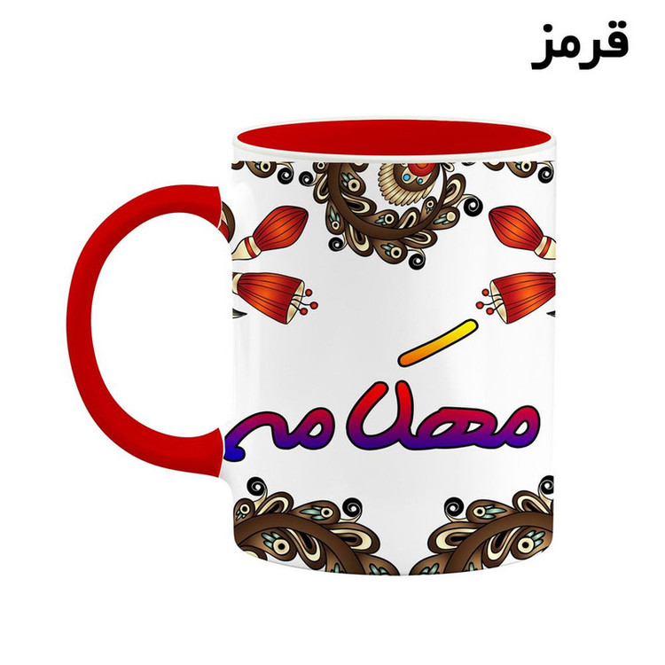 فاکس شاپ ماگ کاکتی مدل اسم مهکامه طرح سنتی گل و بته کد mgh47803