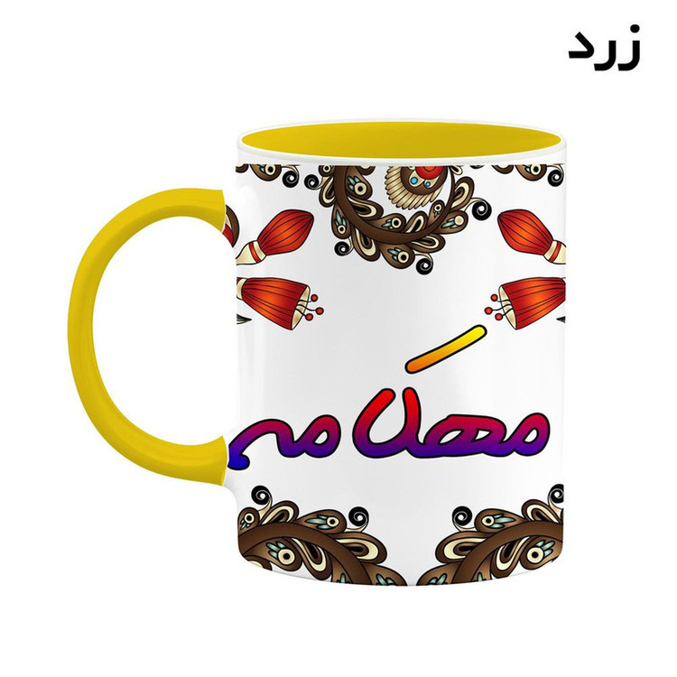 فاکس شاپ ماگ کاکتی مدل اسم مهکامه طرح سنتی گل و بته کد mgh47803
