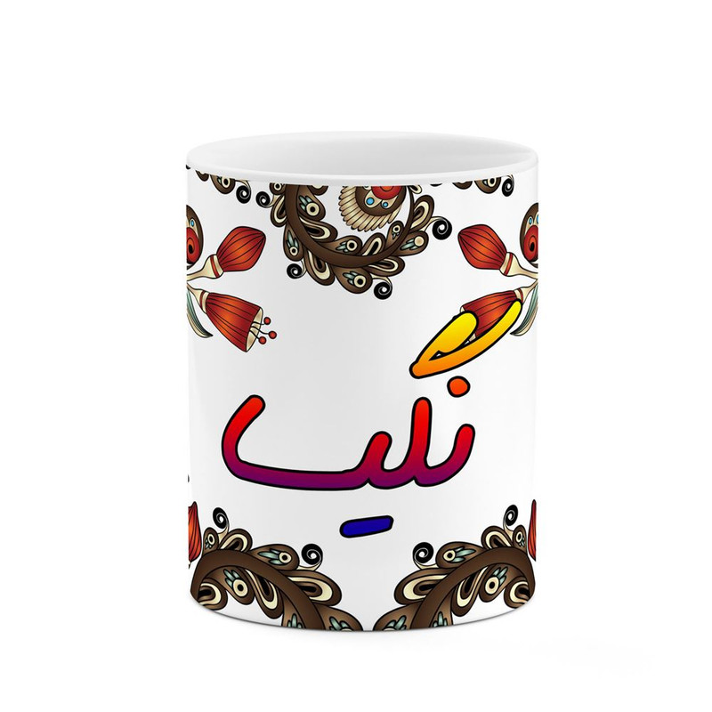 فاکس شاپ ماگ کاکتی مدل اسم نگیسا طرح سنتی گل و بته کد mgh48058