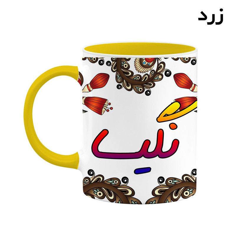 فاکس شاپ ماگ کاکتی مدل اسم نگیسا طرح سنتی گل و بته کد mgh48058
