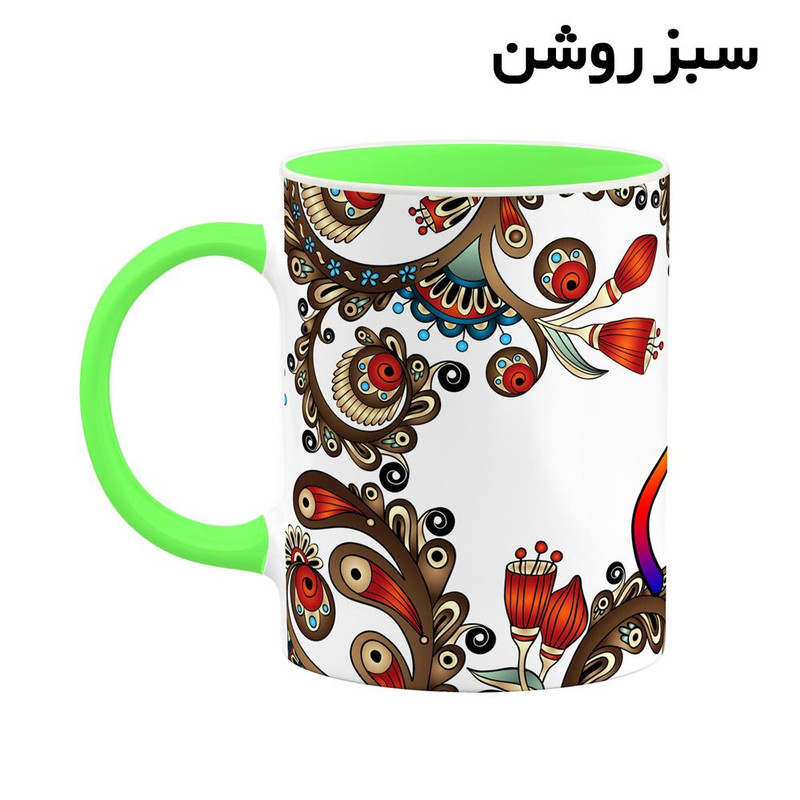 فاکس شاپ ماگ کاکتی مدل اسم لیام طرح سنتی گل و بته کد mgh46919