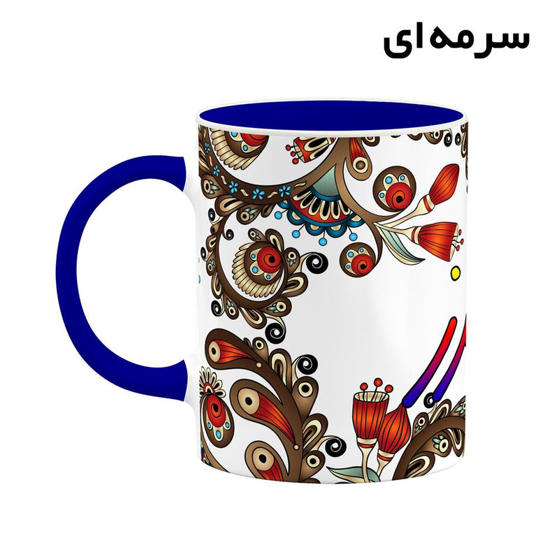 فاکس شاپ ماگ کاکتی مدل اسم فرامرز طرح سنتی گل و بته کد mgh46330