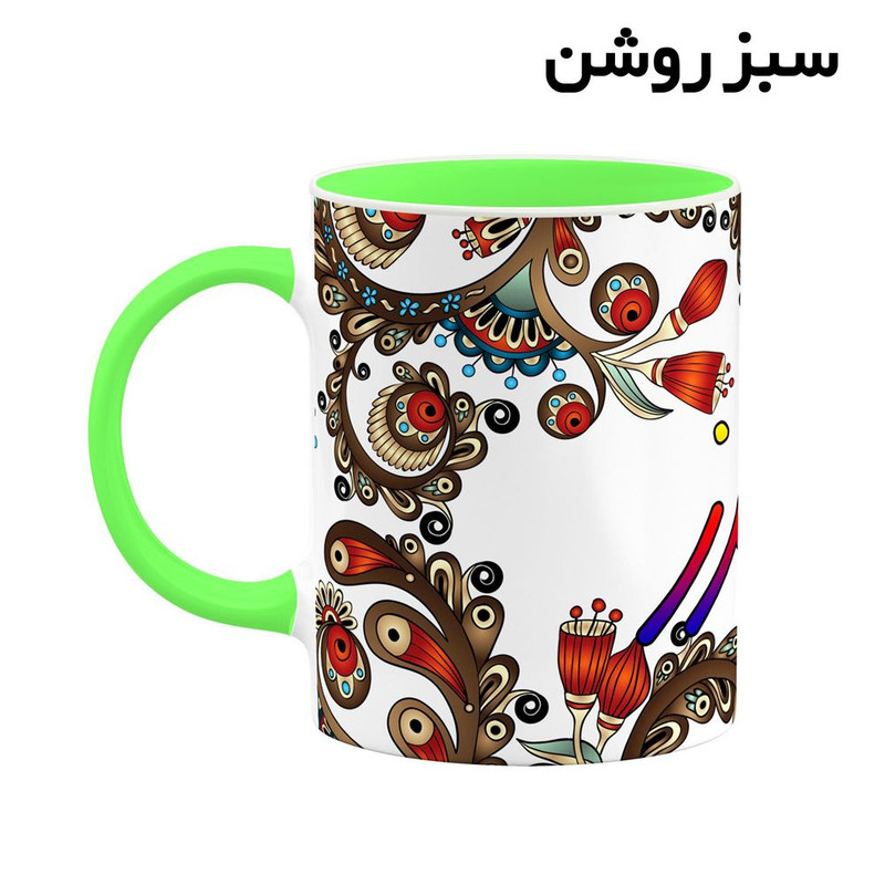 فاکس شاپ ماگ کاکتی مدل اسم فرامرز طرح سنتی گل و بته کد mgh46330