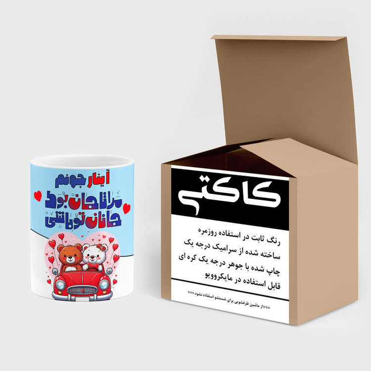 فاکس شاپ ماگ کاکتی طرح اسم آینار مدل عاشقانه کد mgn63774