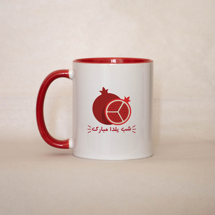 فاکس شاپ ماگ ژالینو طرح شب یلدا مبارک و انار کد 001