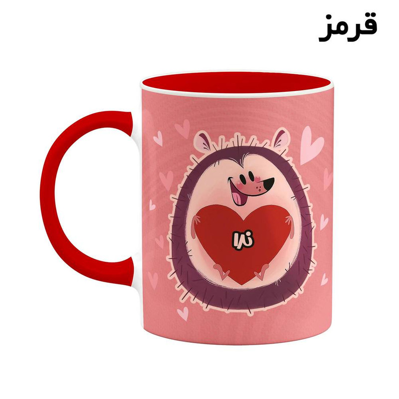 فاکس شاپ ماگ کاکتی طرح اسم ندا مدل قلب کد mgn16966