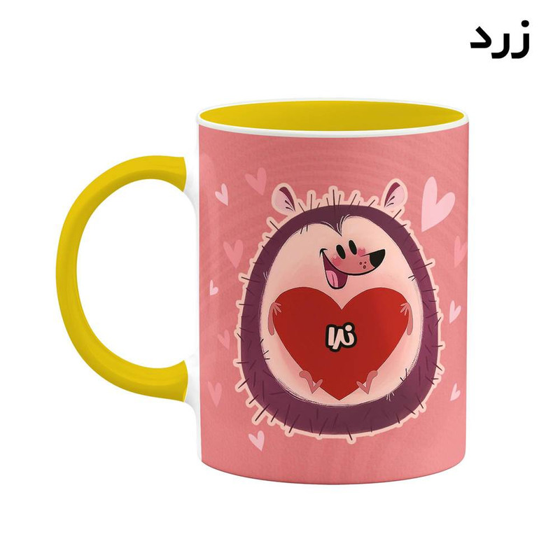 فاکس شاپ ماگ کاکتی طرح اسم ندا مدل قلب کد mgn16966