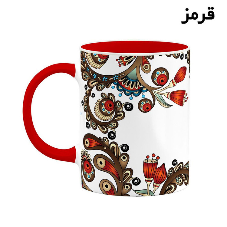 فاکس شاپ ماگ کاکتی مدل اسم لنا طرح سنتی گل و بته کد mgh46907