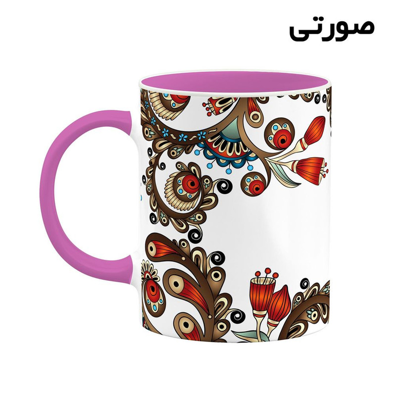 فاکس شاپ ماگ کاکتی مدل اسم لنا طرح سنتی گل و بته کد mgh46907