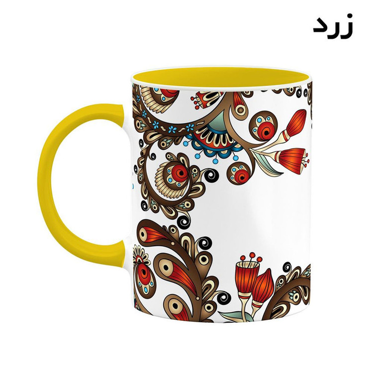 فاکس شاپ ماگ کاکتی مدل اسم لنا طرح سنتی گل و بته کد mgh46907