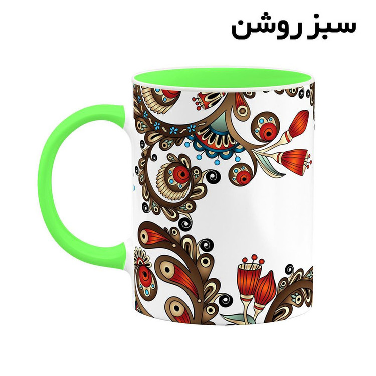 فاکس شاپ ماگ کاکتی مدل اسم لنا طرح سنتی گل و بته کد mgh46907