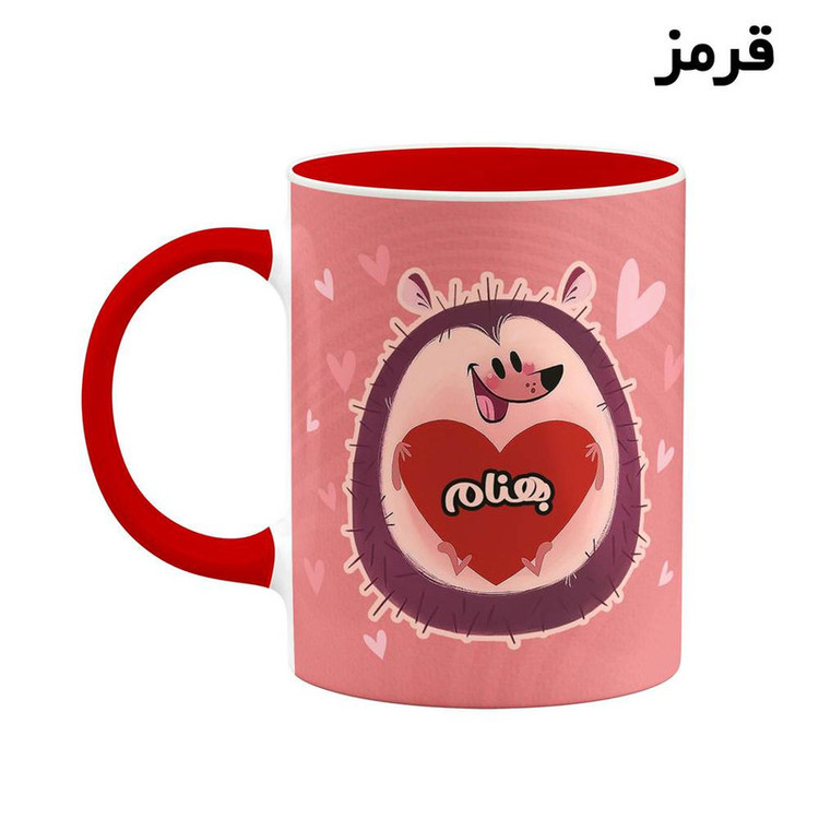 فاکس شاپ ماگ کاکتی طرح اسم بهنام مدل قلب کد mgn11983