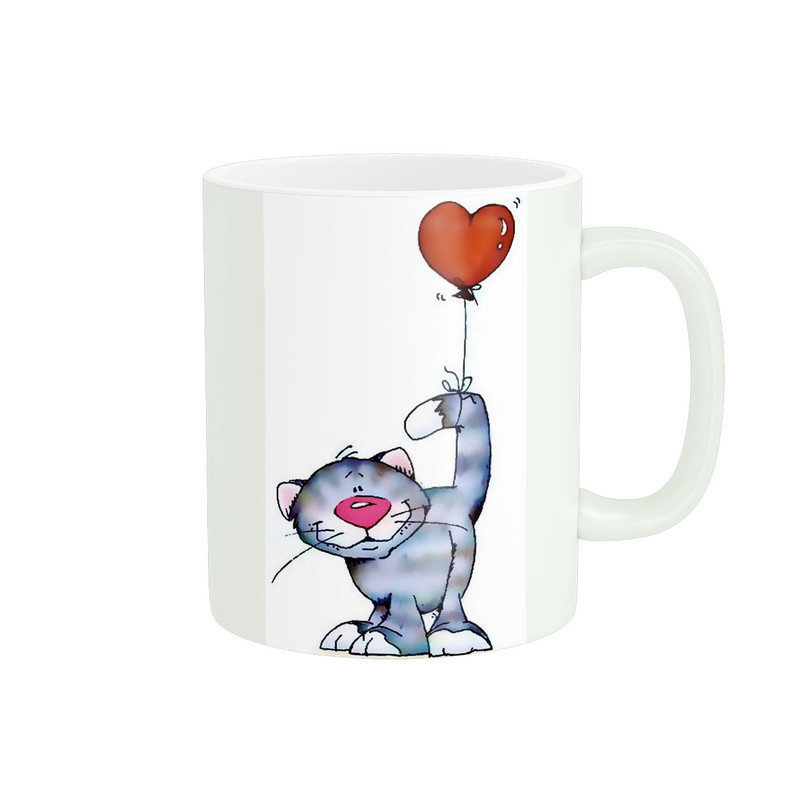 فاکس شاپ ماگ زیگورات مدل گربه و قلب کد 2452