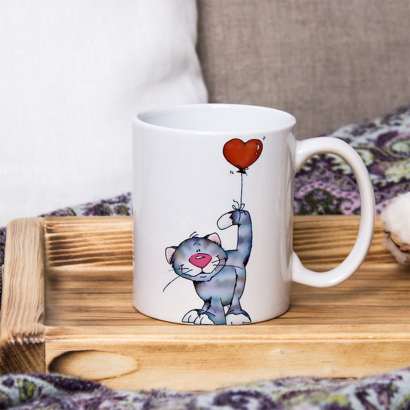 فاکس شاپ ماگ زیگورات مدل گربه و قلب کد 2452