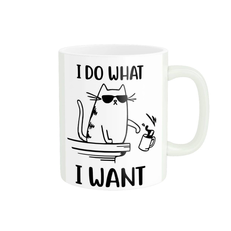 فاکس شاپ ماگ مدل گربه I do what I want کد 00026