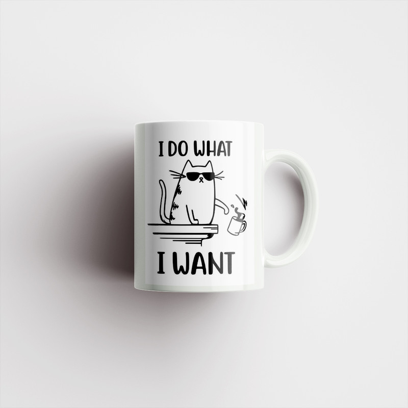 فاکس شاپ ماگ مدل گربه I do what I want کد 00026