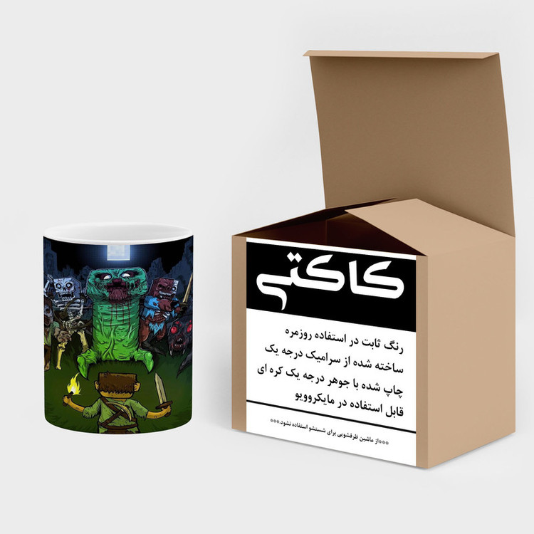 فاکس شاپ ماگ کاکتی طرح ماینکرافت minecraft مدل mgh41397