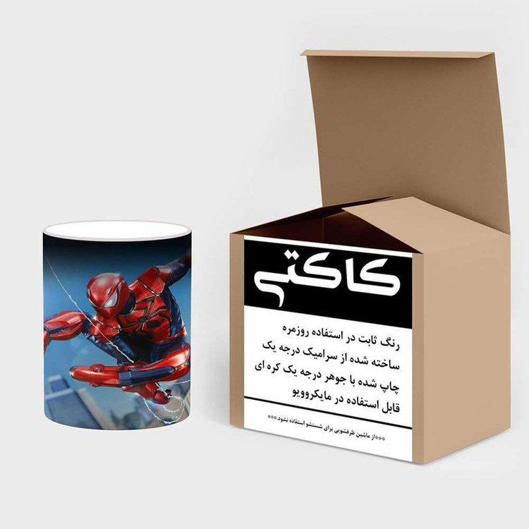 فاکس شاپ ماگ حرارتی کاکتی مدل کارتون Spider Man کد mgh23199