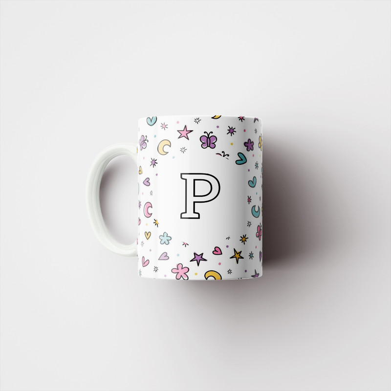 فاکس شاپ ماگ پاد آفرین مدل اسم شخصی فانتزی طرح اول اسم حرف P کد p11469
