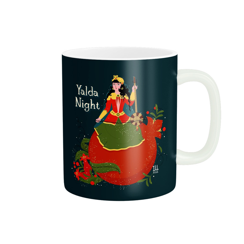فاکس شاپ ماگ پاد آفرین مدل فانتزی طرح پاییزی شب یلدا شب چله انار کد p11646