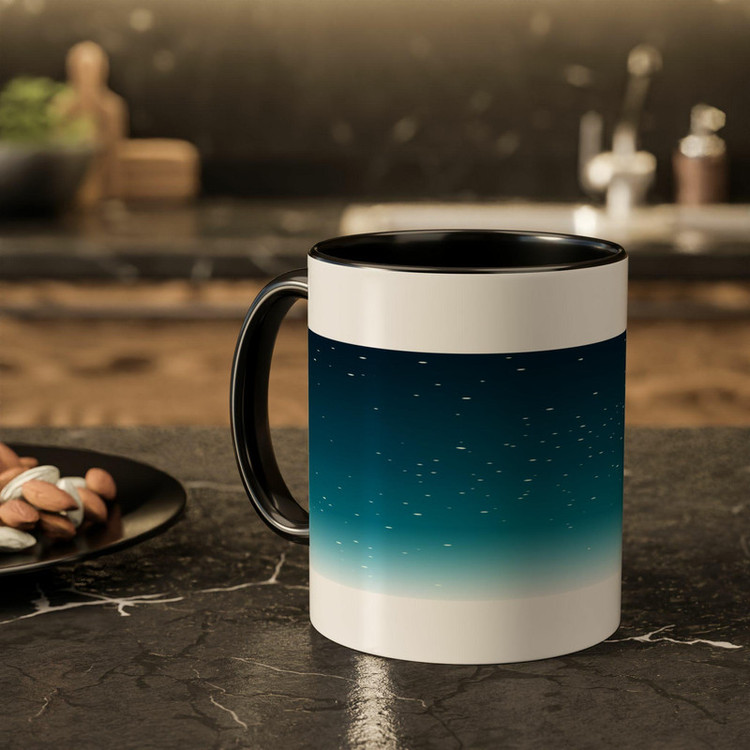 فاکس شاپ ماگ مدل دسته رنگی طرح آسمان شب