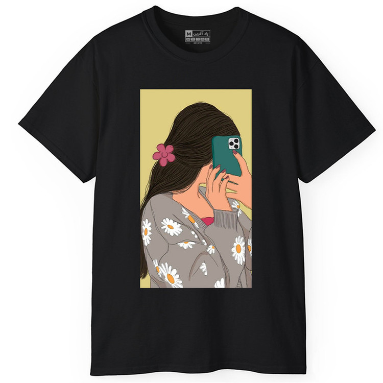 تی شرت آستین کوتاه زنانه پاد آفرین طرح دختر کد 404