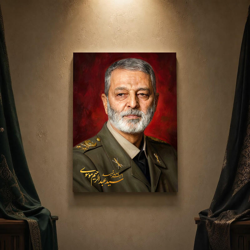 تابلو شاسی مدل مذهبی طرح شهید سپهبد موسوی کد 305SM