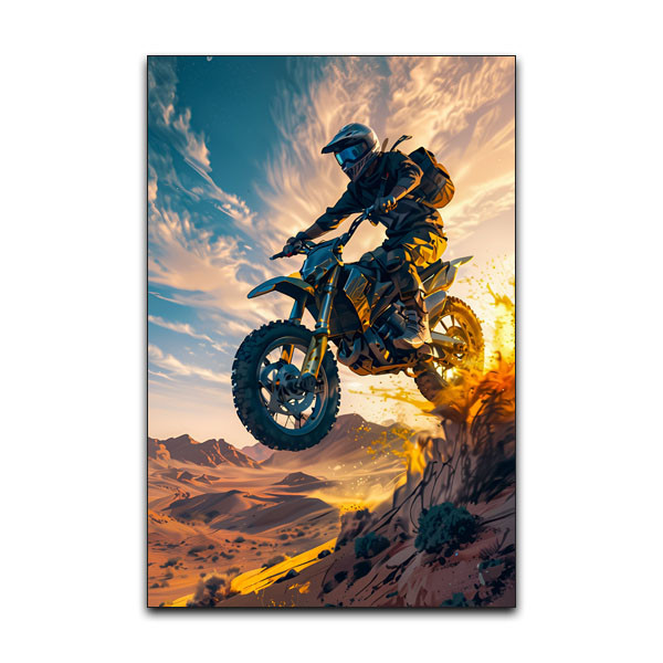 تابلو شاسی گوفی مدل موتورسیکلت موتورسوار موتور کراس کوه و کمند طرح Motorcycle Motor Cross کد MOUNTEN15