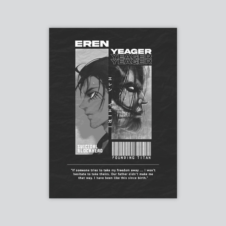 تابلو شاسی طرح انیمه ATTACK ON TITAN مدل EREN 1